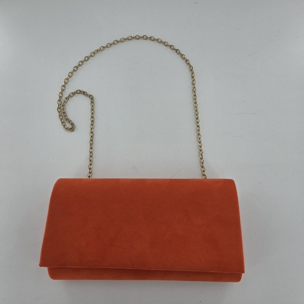 Orange Velvet Crossbody Purse